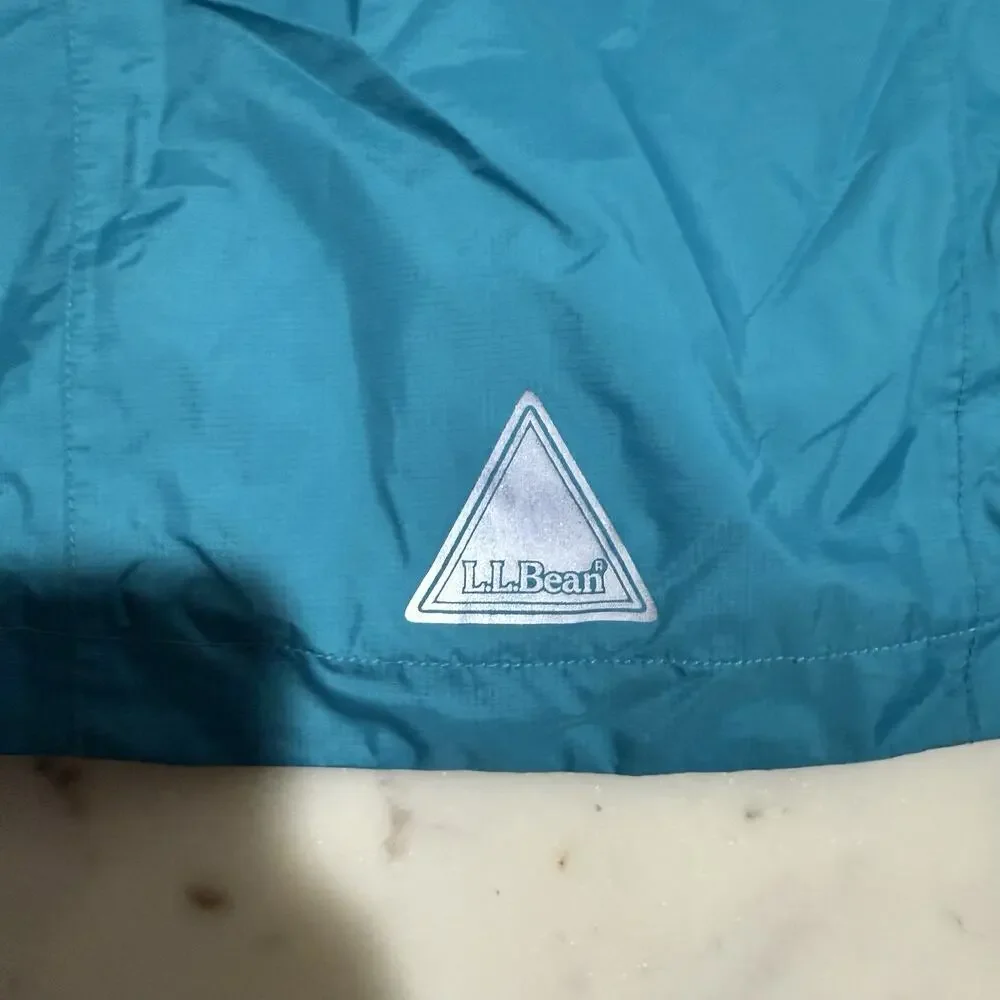 L.L.Bean Jacket Kids S 8 Blue Colorblock Trail Model Fleeced Hooded Rain Outdoor